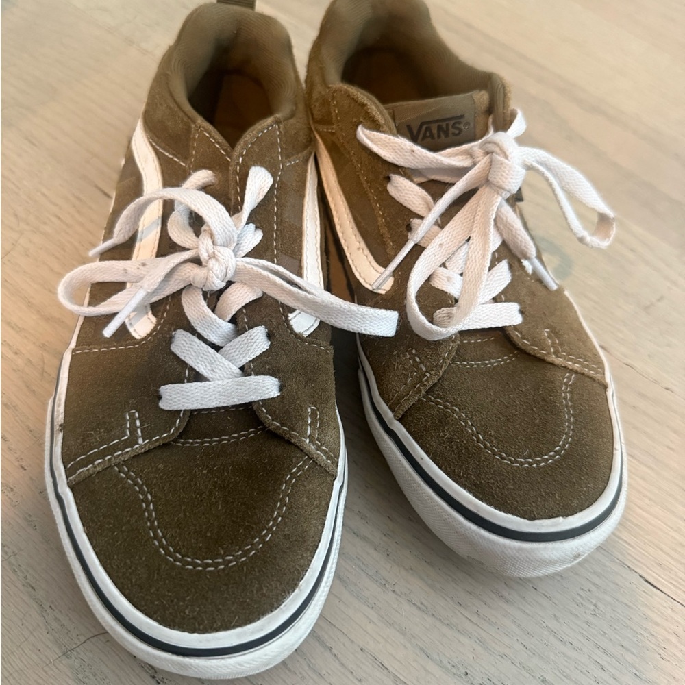 Vans Kids Olive Green Suede Sneakers